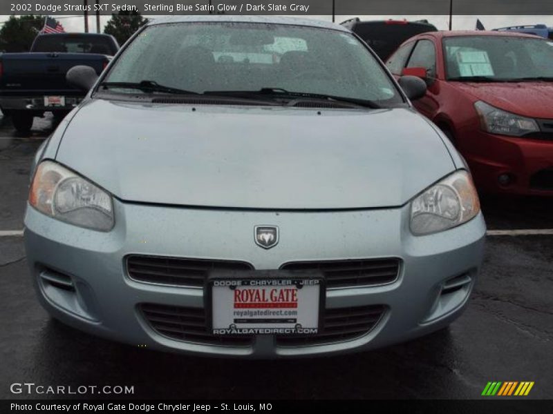 Sterling Blue Satin Glow / Dark Slate Gray 2002 Dodge Stratus SXT Sedan