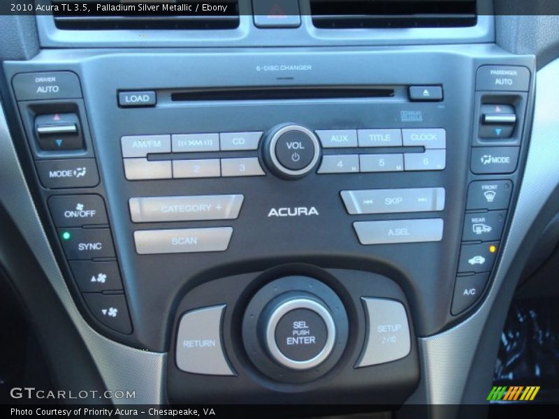 Palladium Silver Metallic / Ebony 2010 Acura TL 3.5