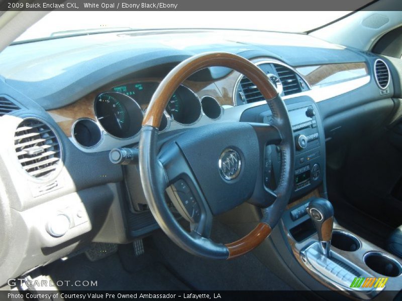 White Opal / Ebony Black/Ebony 2009 Buick Enclave CXL