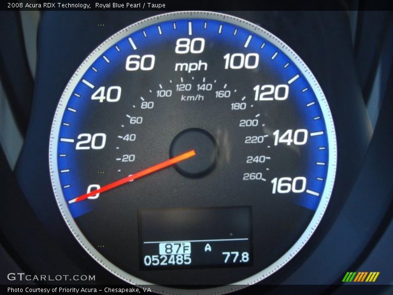 Royal Blue Pearl / Taupe 2008 Acura RDX Technology