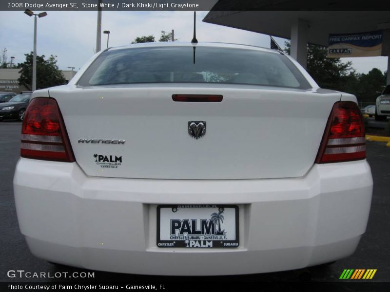 Stone White / Dark Khaki/Light Graystone 2008 Dodge Avenger SE