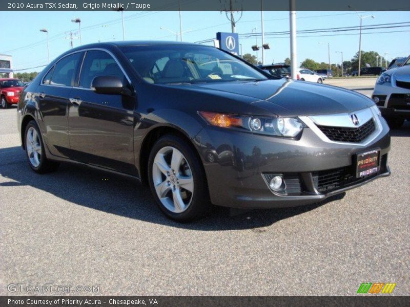 Grigio Metallic / Taupe 2010 Acura TSX Sedan