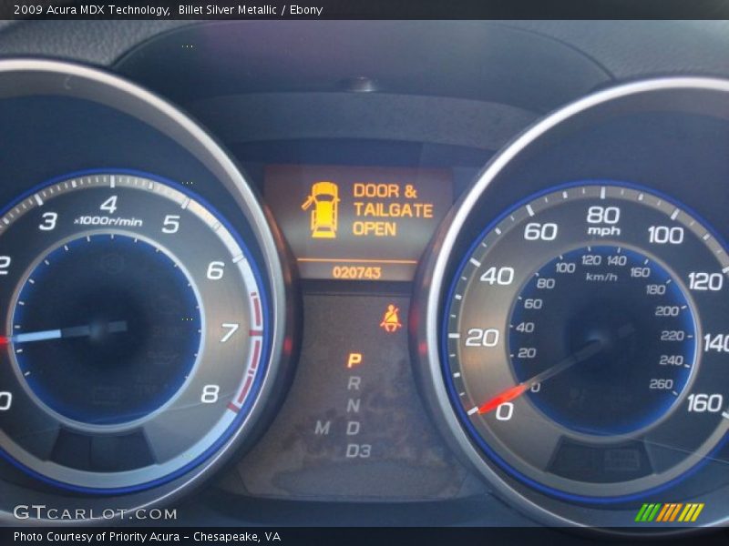 Billet Silver Metallic / Ebony 2009 Acura MDX Technology