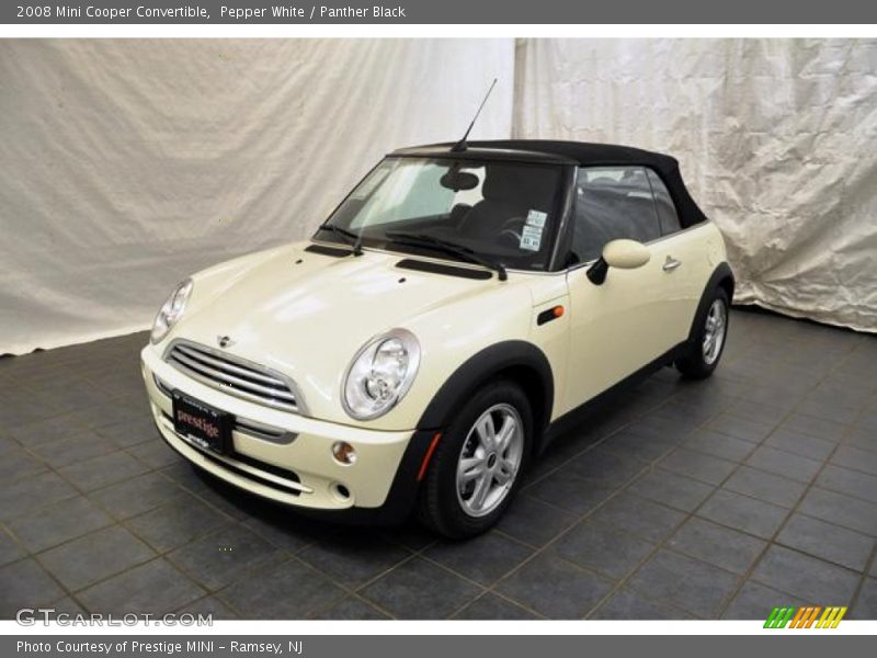 Pepper White / Panther Black 2008 Mini Cooper Convertible