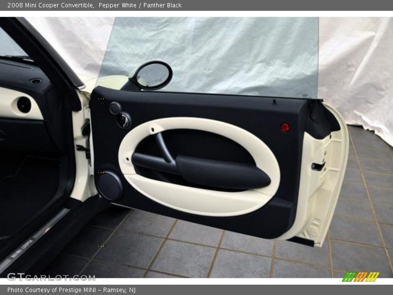 Pepper White / Panther Black 2008 Mini Cooper Convertible