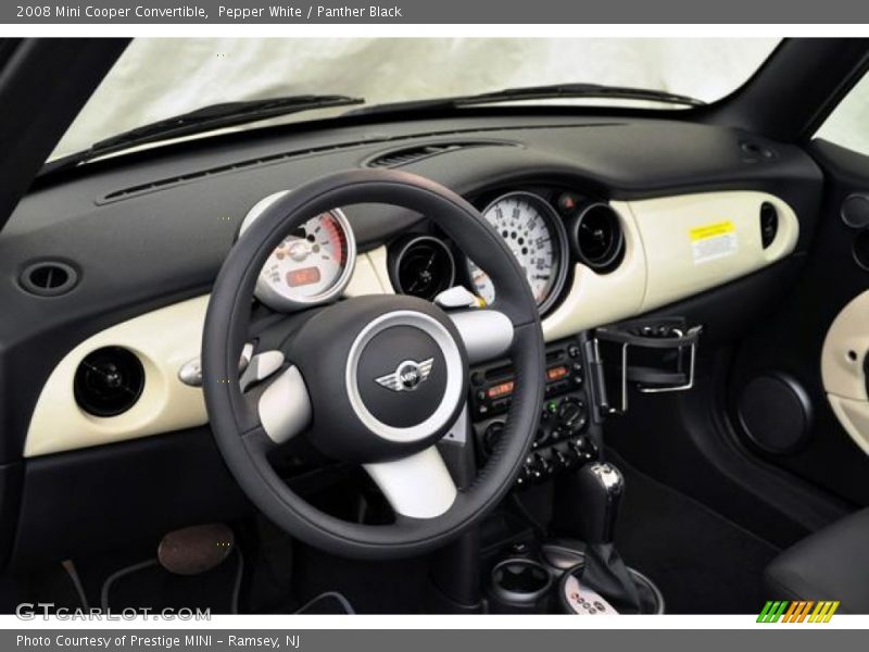Pepper White / Panther Black 2008 Mini Cooper Convertible