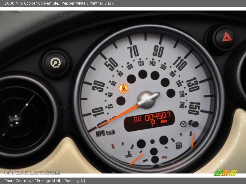 Pepper White / Panther Black 2008 Mini Cooper Convertible