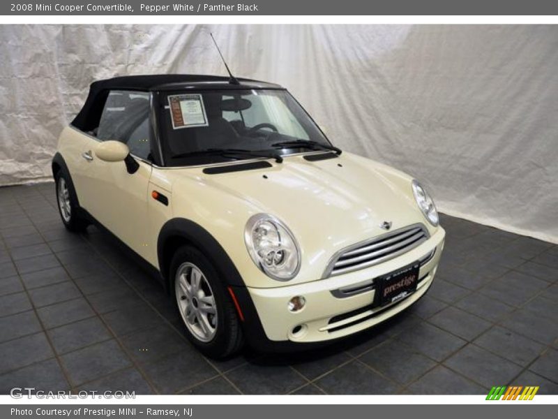 Pepper White / Panther Black 2008 Mini Cooper Convertible