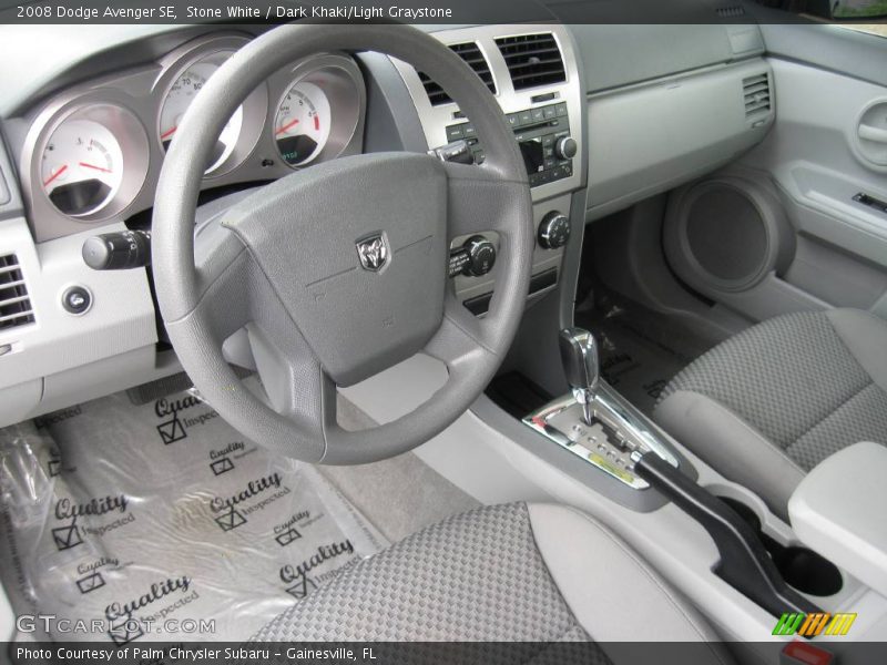 Stone White / Dark Khaki/Light Graystone 2008 Dodge Avenger SE