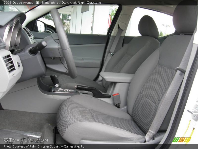 Stone White / Dark Khaki/Light Graystone 2008 Dodge Avenger SE