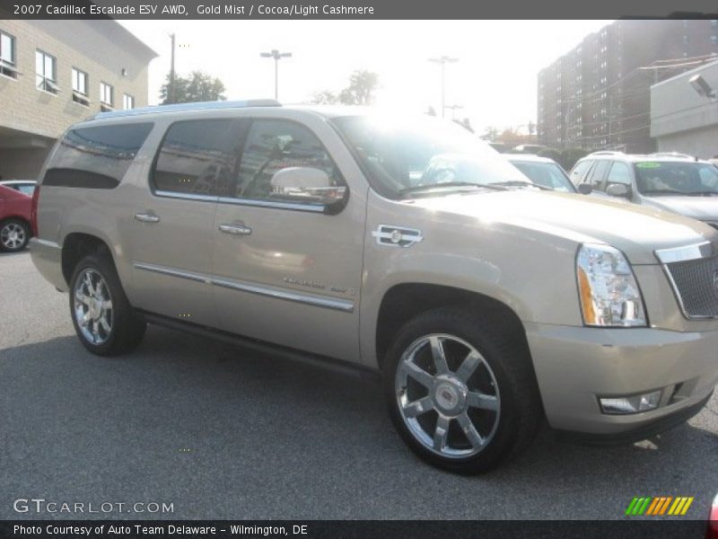 Gold Mist / Cocoa/Light Cashmere 2007 Cadillac Escalade ESV AWD
