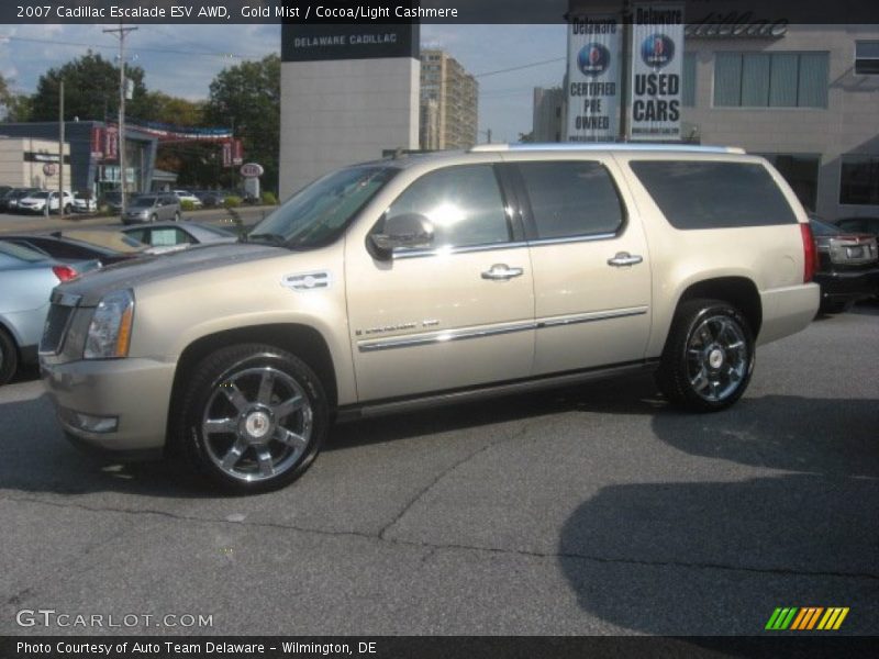 Gold Mist / Cocoa/Light Cashmere 2007 Cadillac Escalade ESV AWD