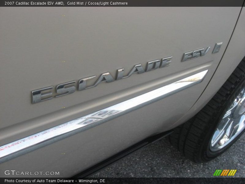 Gold Mist / Cocoa/Light Cashmere 2007 Cadillac Escalade ESV AWD