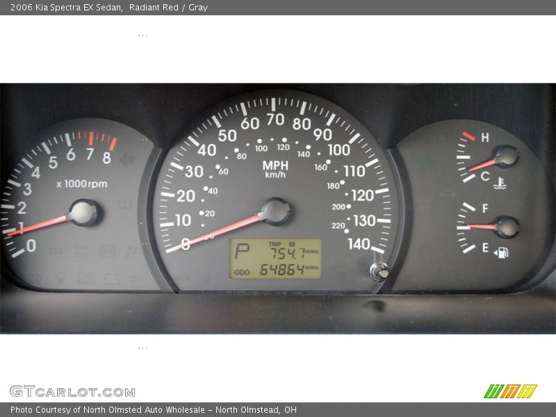 Radiant Red / Gray 2006 Kia Spectra EX Sedan