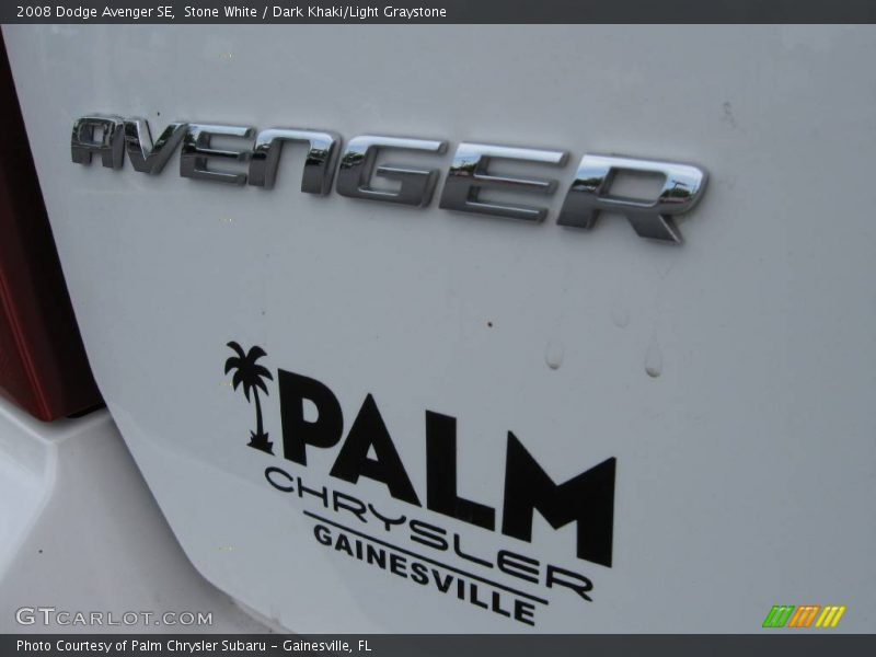 Stone White / Dark Khaki/Light Graystone 2008 Dodge Avenger SE