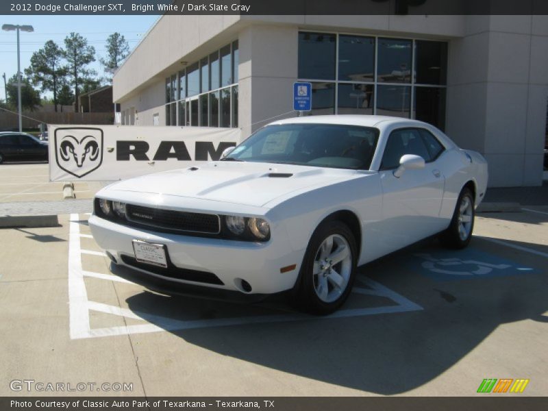 Bright White / Dark Slate Gray 2012 Dodge Challenger SXT