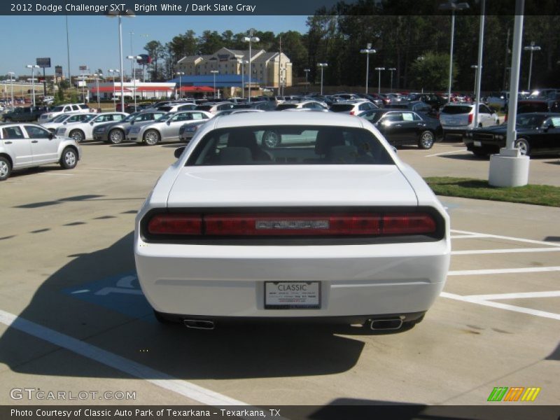 Bright White / Dark Slate Gray 2012 Dodge Challenger SXT