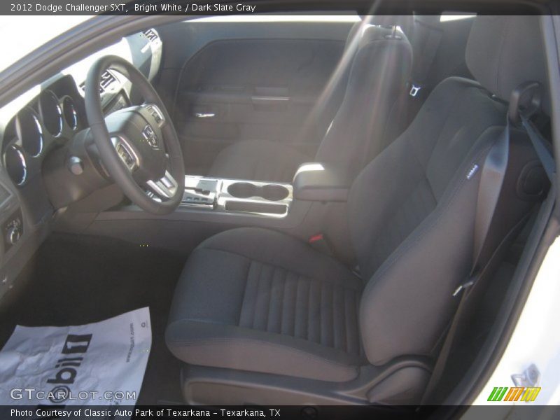 Bright White / Dark Slate Gray 2012 Dodge Challenger SXT