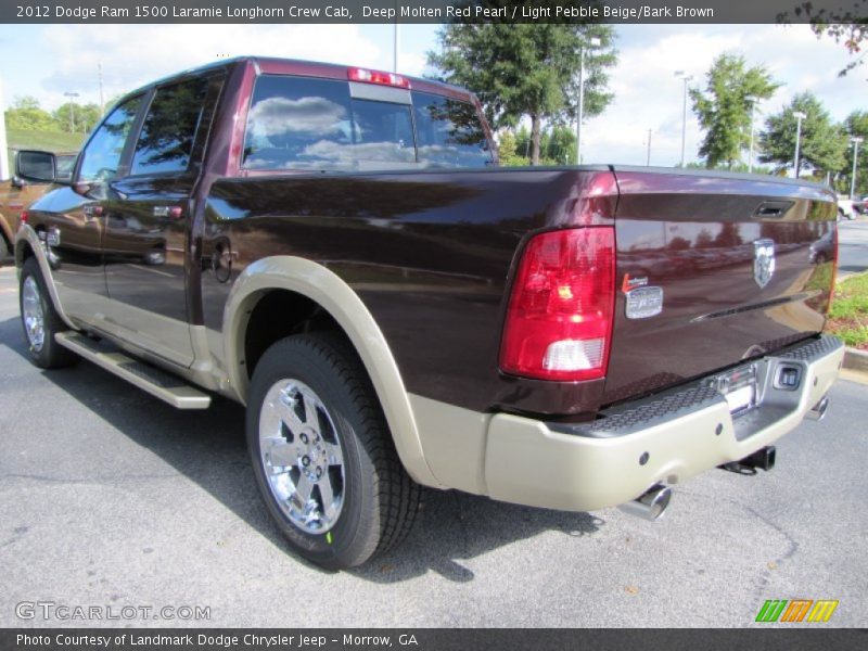 Deep Molten Red Pearl / Light Pebble Beige/Bark Brown 2012 Dodge Ram 1500 Laramie Longhorn Crew Cab