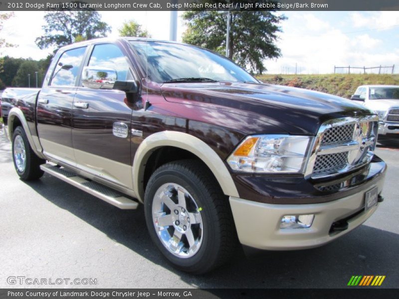 Deep Molten Red Pearl / Light Pebble Beige/Bark Brown 2012 Dodge Ram 1500 Laramie Longhorn Crew Cab