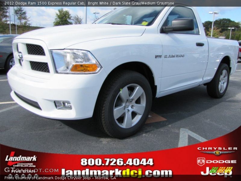 Bright White / Dark Slate Gray/Medium Graystone 2012 Dodge Ram 1500 Express Regular Cab