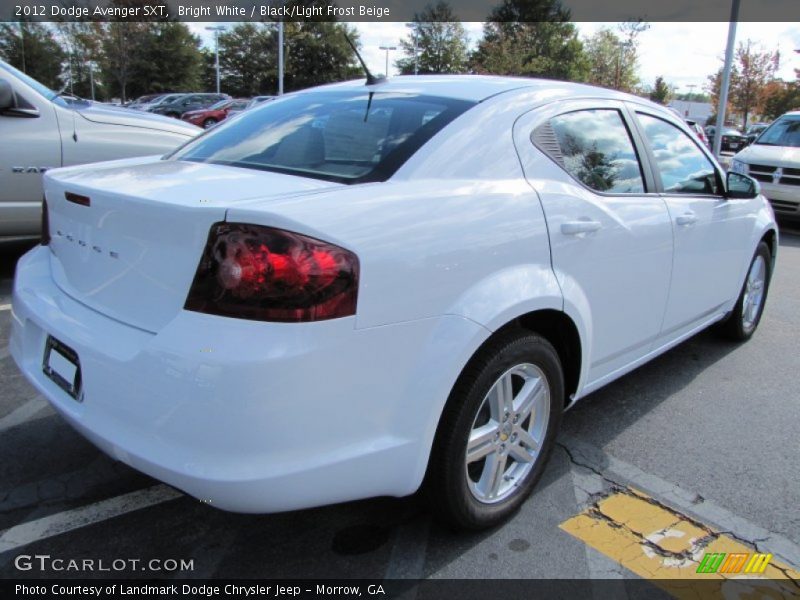 Bright White / Black/Light Frost Beige 2012 Dodge Avenger SXT