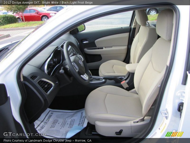 Bright White / Black/Light Frost Beige 2012 Dodge Avenger SXT