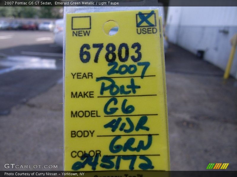 Emerald Green Metallic / Light Taupe 2007 Pontiac G6 GT Sedan