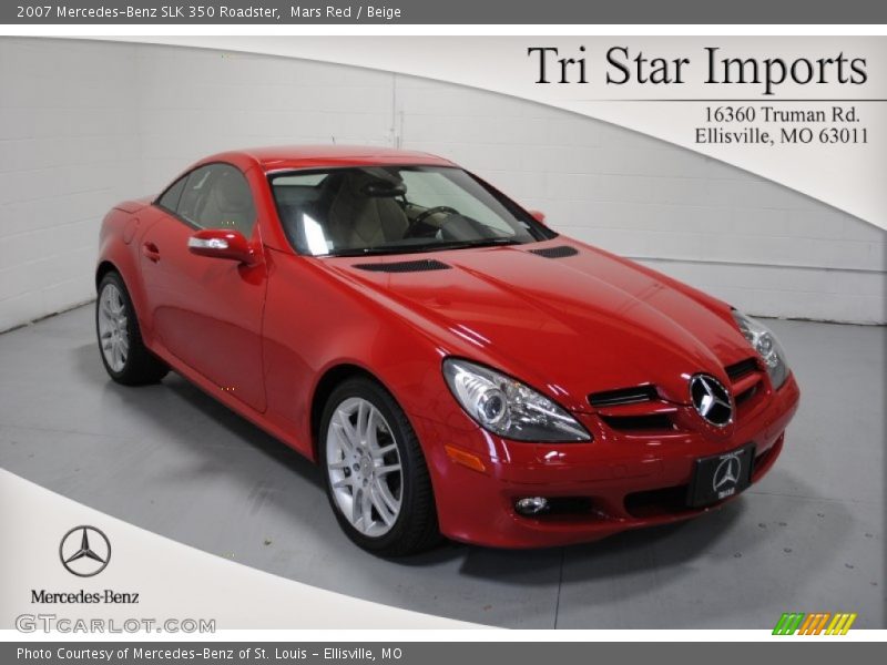 Mars Red / Beige 2007 Mercedes-Benz SLK 350 Roadster