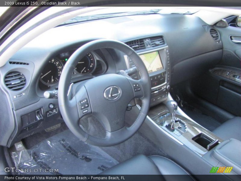 Obsidian Black / Black 2009 Lexus IS 250