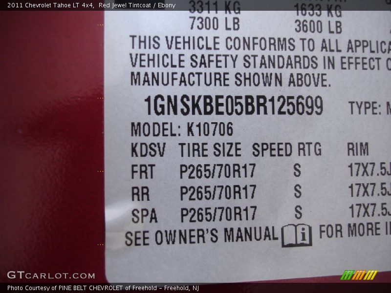 Red Jewel Tintcoat / Ebony 2011 Chevrolet Tahoe LT 4x4