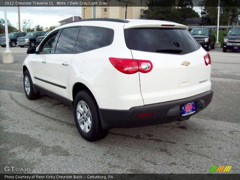 White / Dark Gray/Light Gray 2012 Chevrolet Traverse LS