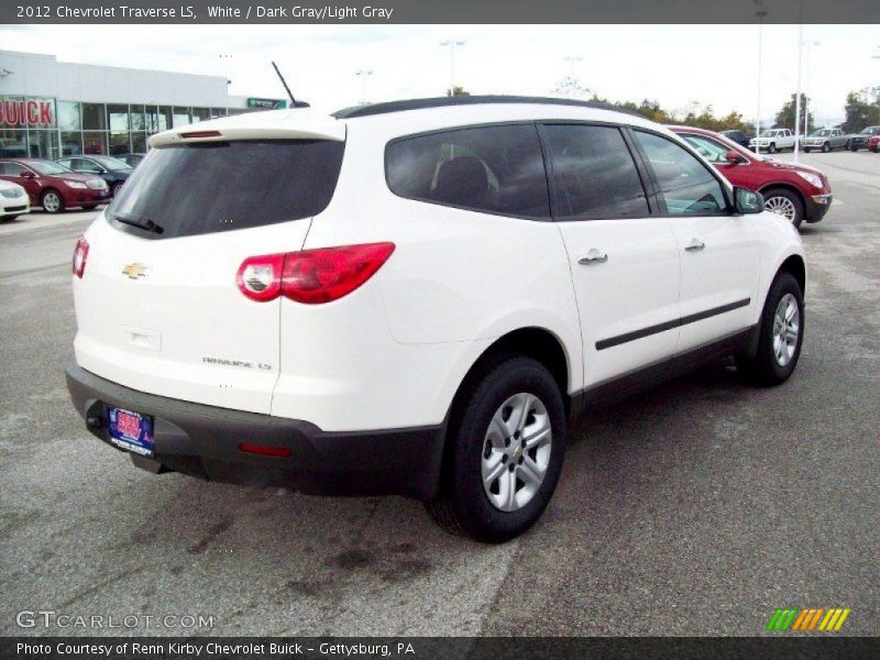 White / Dark Gray/Light Gray 2012 Chevrolet Traverse LS