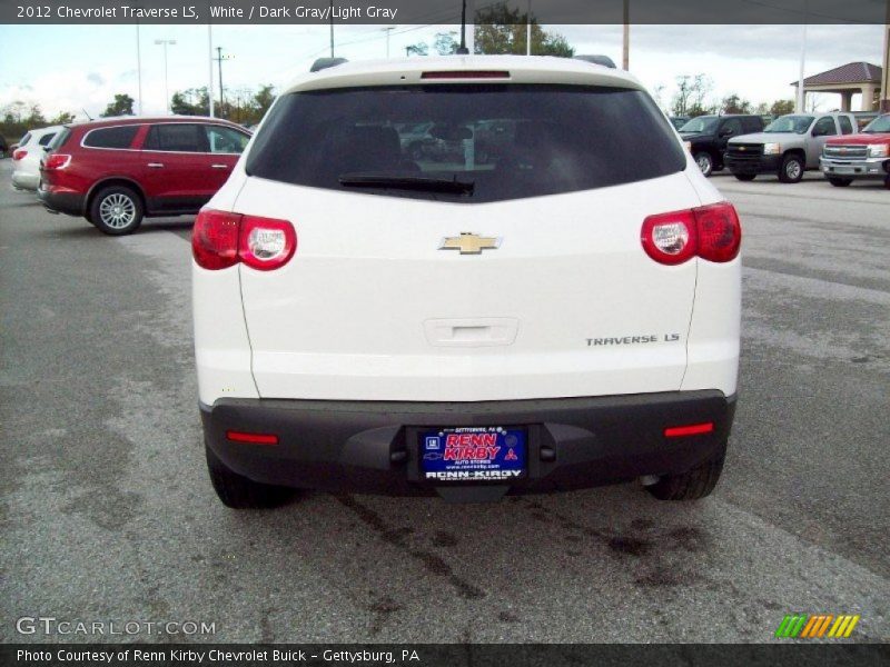 White / Dark Gray/Light Gray 2012 Chevrolet Traverse LS