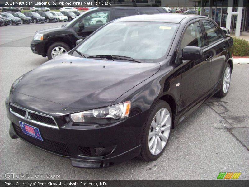 Wicked White Metallic / Black 2011 Mitsubishi Lancer GTS