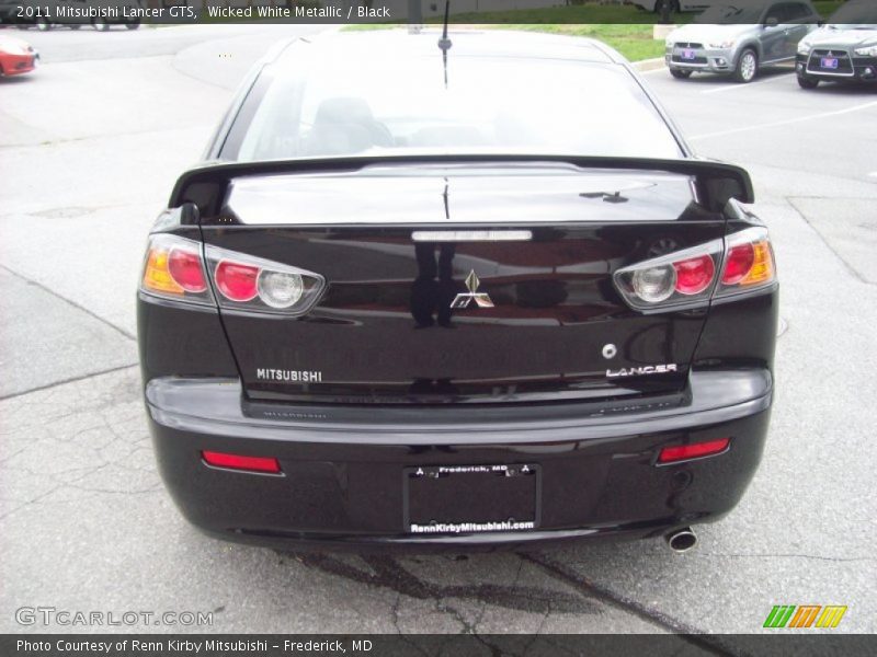 Wicked White Metallic / Black 2011 Mitsubishi Lancer GTS