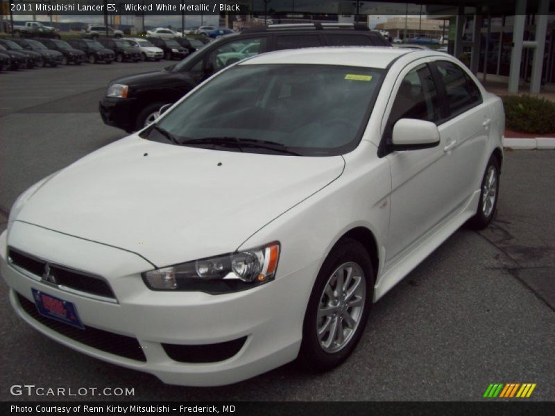 Wicked White Metallic / Black 2011 Mitsubishi Lancer ES