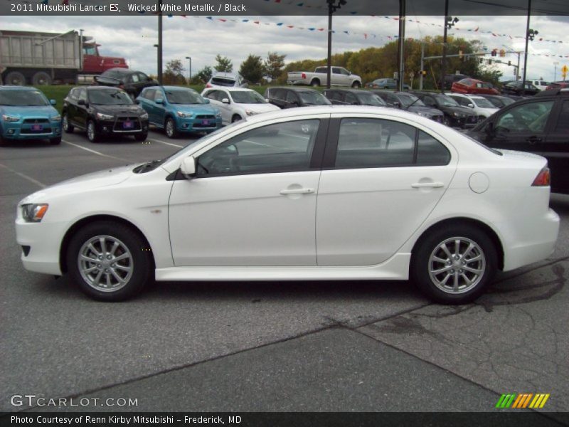 Wicked White Metallic / Black 2011 Mitsubishi Lancer ES