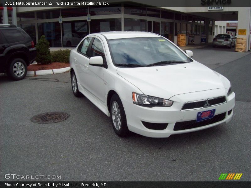 Wicked White Metallic / Black 2011 Mitsubishi Lancer ES