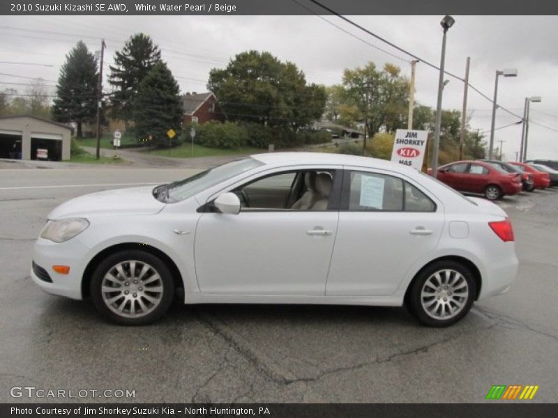 White Water Pearl / Beige 2010 Suzuki Kizashi SE AWD