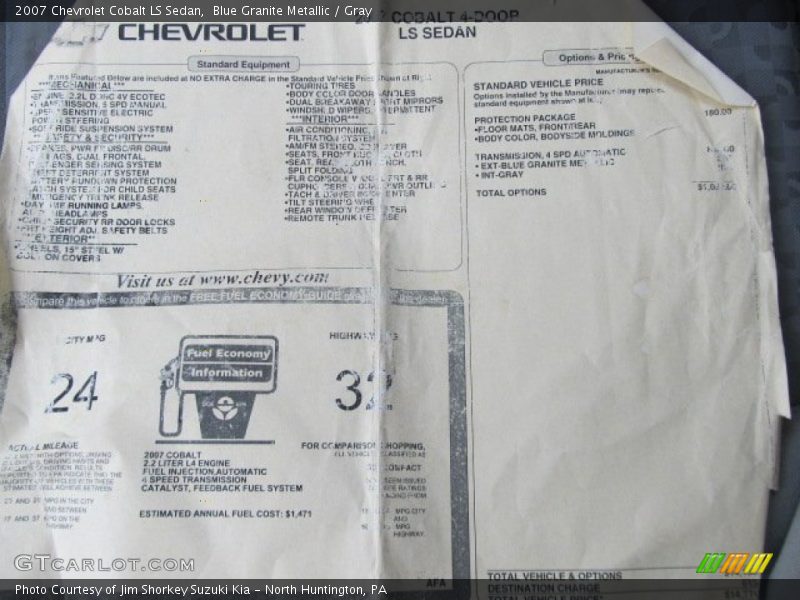 Blue Granite Metallic / Gray 2007 Chevrolet Cobalt LS Sedan