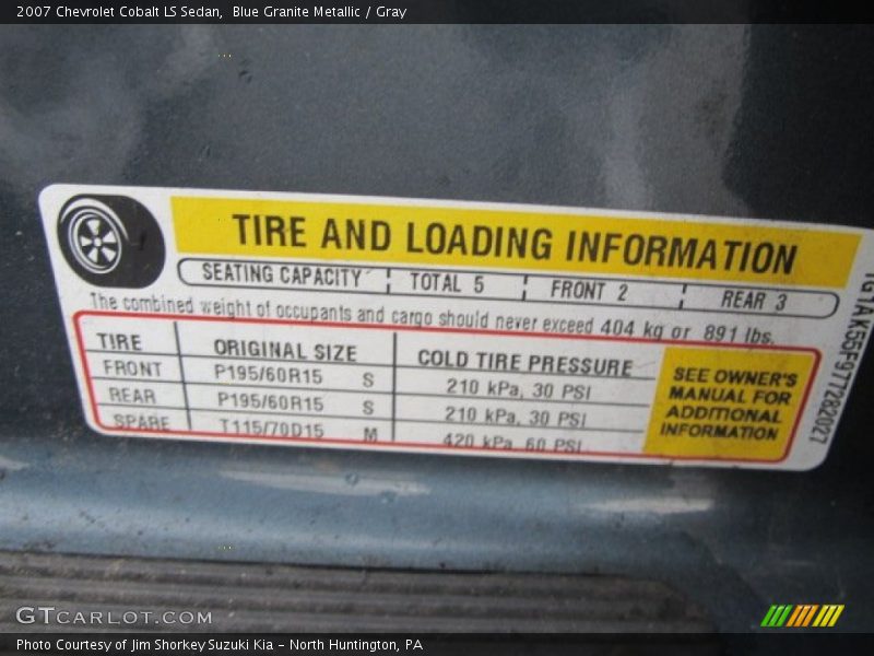 Blue Granite Metallic / Gray 2007 Chevrolet Cobalt LS Sedan