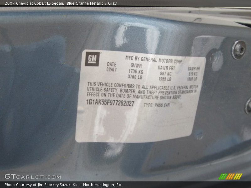 Blue Granite Metallic / Gray 2007 Chevrolet Cobalt LS Sedan