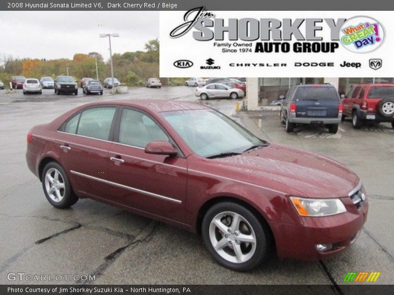 Dark Cherry Red / Beige 2008 Hyundai Sonata Limited V6