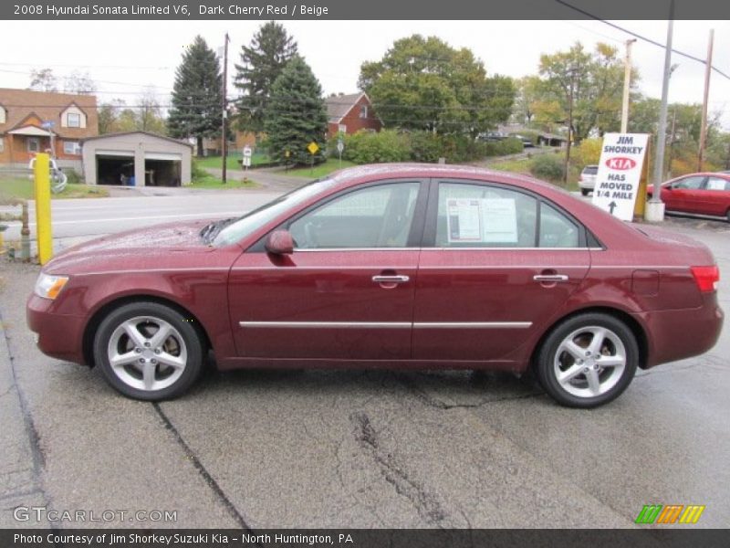 Dark Cherry Red / Beige 2008 Hyundai Sonata Limited V6