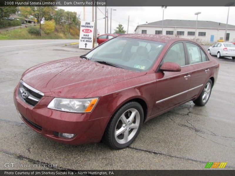 Dark Cherry Red / Beige 2008 Hyundai Sonata Limited V6