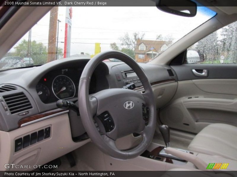 Dark Cherry Red / Beige 2008 Hyundai Sonata Limited V6