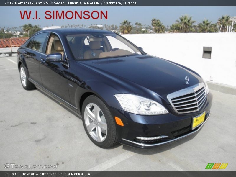 Lunar Blue Metallic / Cashmere/Savanna 2012 Mercedes-Benz S 550 Sedan