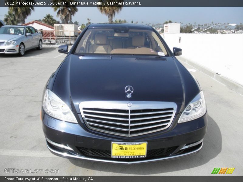 Lunar Blue Metallic / Cashmere/Savanna 2012 Mercedes-Benz S 550 Sedan