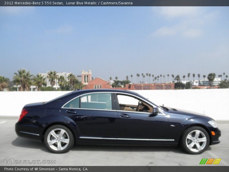 Lunar Blue Metallic / Cashmere/Savanna 2012 Mercedes-Benz S 550 Sedan